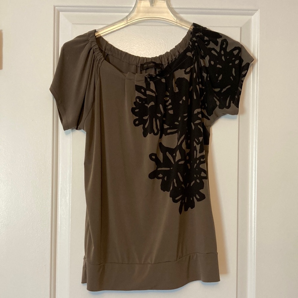 🛍️[DONATED] The Limited | Brown Two-Tone Blouse Small